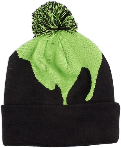 Miniatura 2 de Ripple Junction Ghostbusters Glow in the Dark Slimer Pom Beanie Negro, Negro -