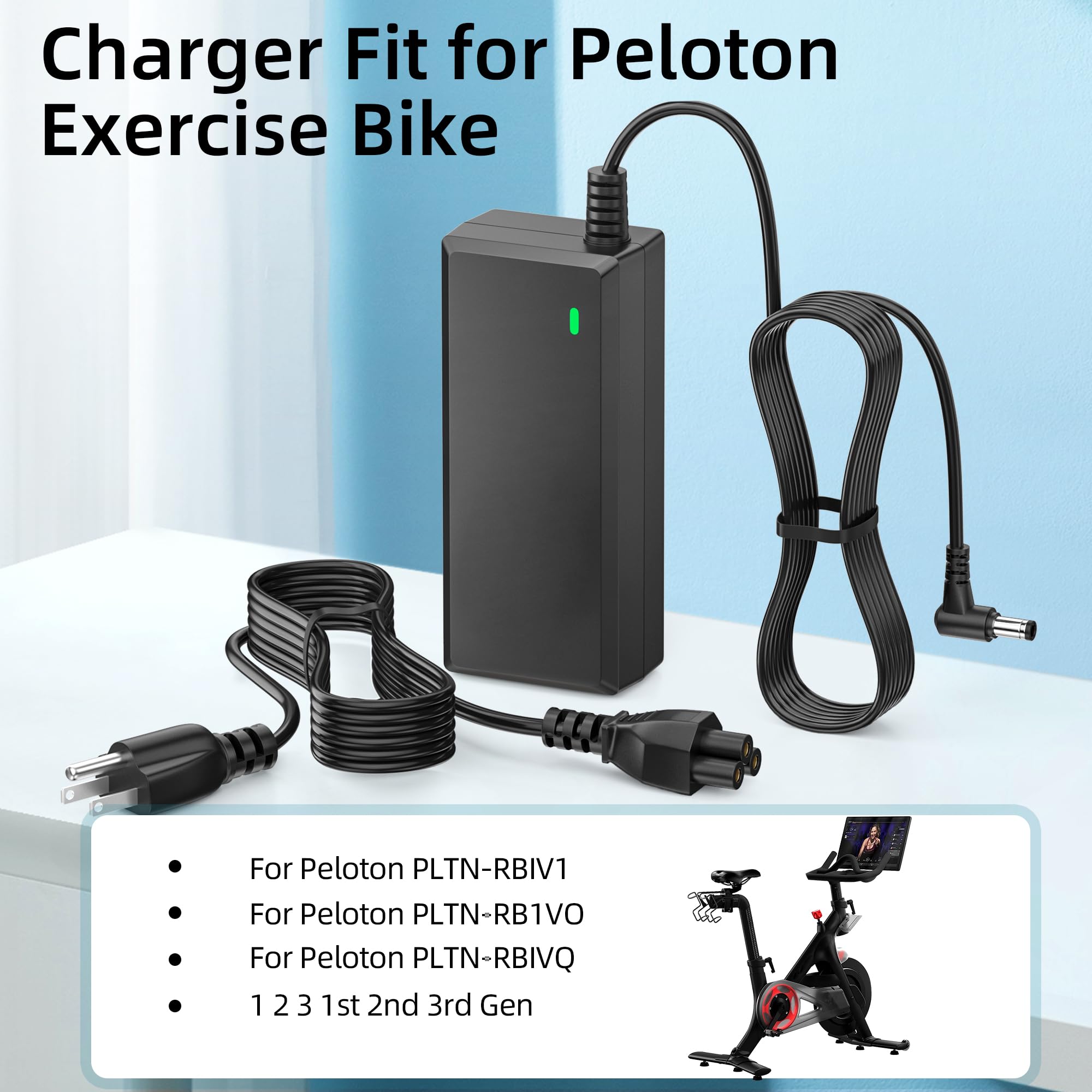 Chargeur 12V 5A Pour Vélo Peloton PLTN-RB1V1 Etc. - Compatible Générations 1, 2, 3 Et Wahoo KICKR SNAP