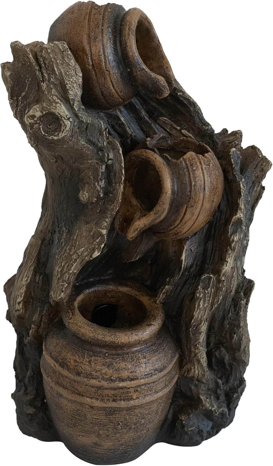 6.3x5.1x10.8 3 Tier Pot Design Water Fountain Brown Decor