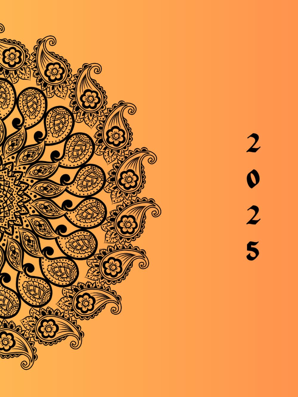 Agenda 2025 Mandala Ombre calendrier annuel et organiseur de tâches papier
