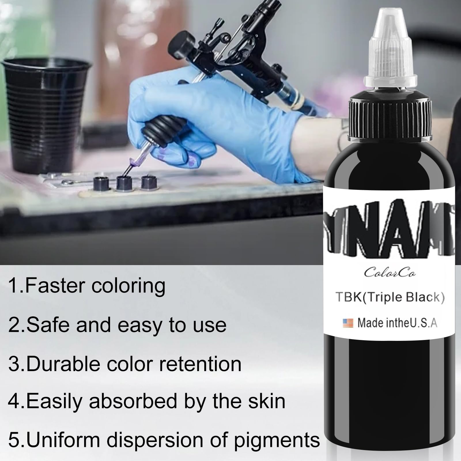 Schwarze Tattoo-Tinte - Neueste Stammes Färbung Permanent Body Make-up Super Schwarz (60 ML)
