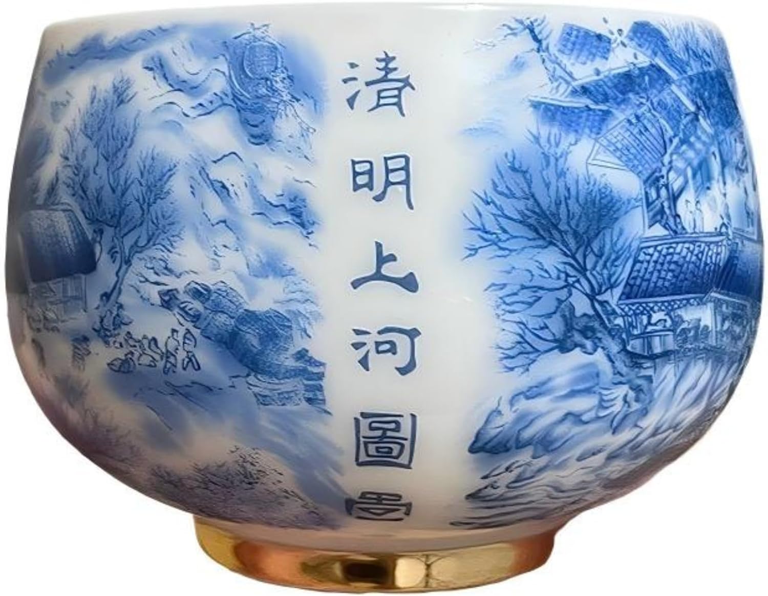 150ml-清明上河图鎏金杯 Glass Tea Cup,Ceramic cup Set,Zi Sha Tea Cup,Ceramic Teapot,Purple Clay Tea 24k鎏金陶瓷茶杯主人杯羊 Ceramic Coffee Mugs Set,Microwave & Dishwasher Safe,Gift for Man and Women