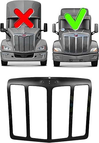 Todo negro parrilla parrilla superposición envolvente sin pantalla de insectos se adapta a Peterbilt 579 L296157100