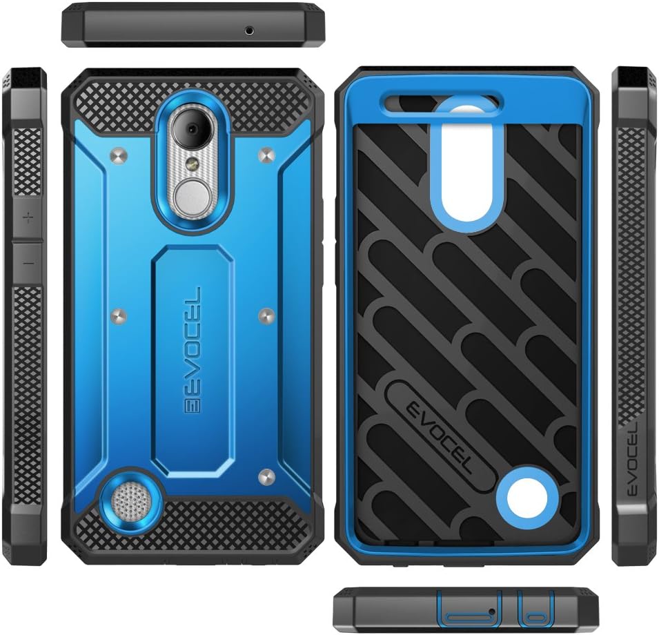 Evocel Explorer Series Phone Case Compatible with LG Aristo (MS210), LG K4 (2017 Release) with Belt Clip Holster and Slim Profile, Blue
