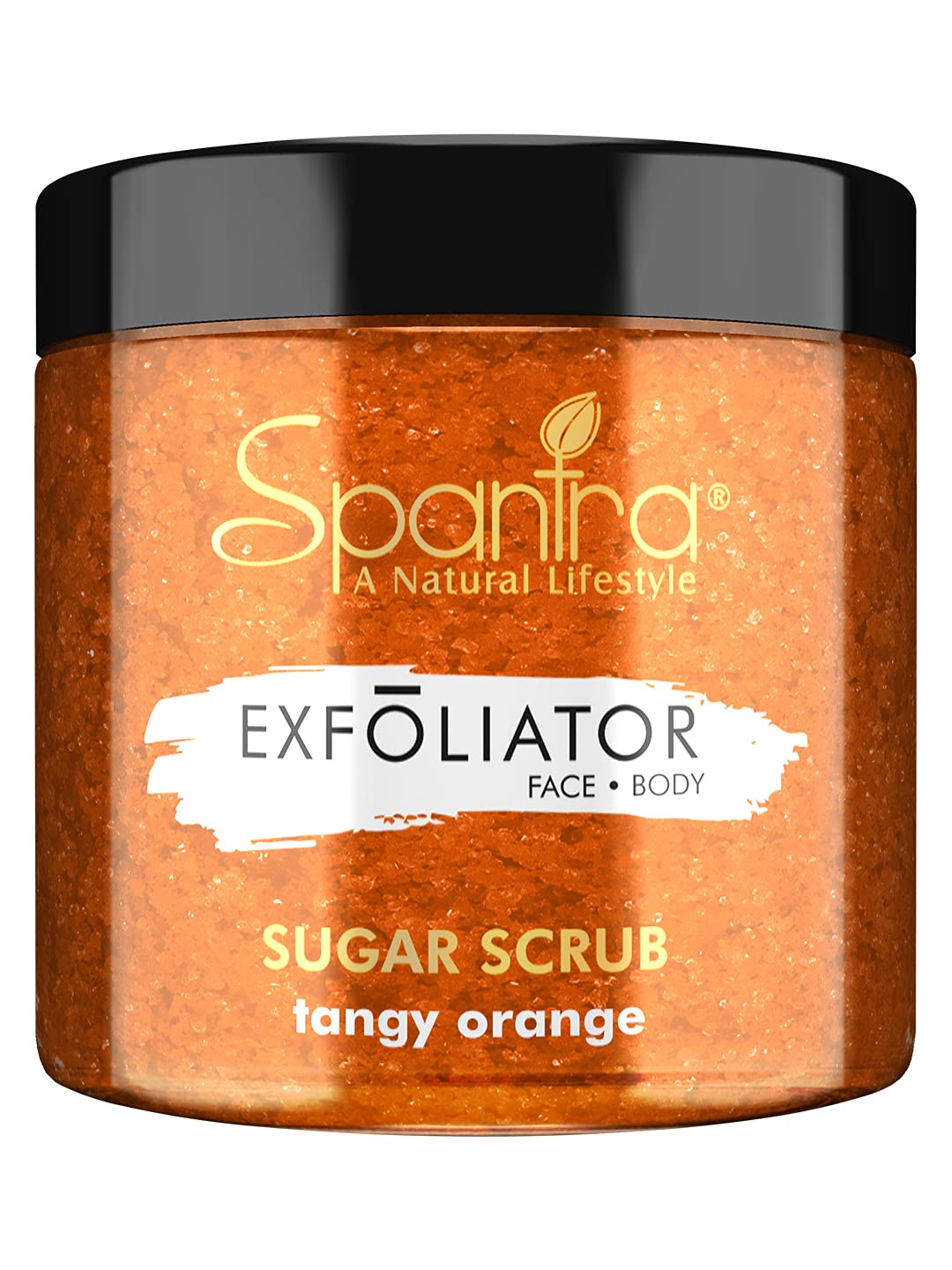Spantra Tangy Orange Sugar Scrub | Face & Body Scrub | Tan Removal | Body Polishing | Natural Essential Oil Enriched for Moisturizing & Nourishing Skin | Suitable for All Skin Types | 125gm (Pack of 1)
