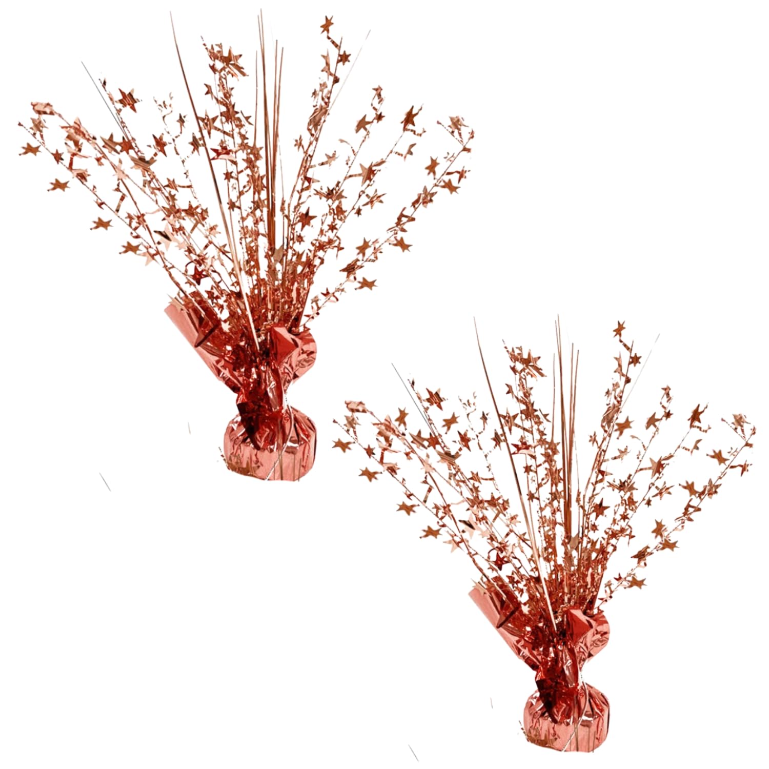 ALISSAR 2-Pack Glitter Rose Gold Star Centerpieces-Table Decorations for Home Decor Birthday Wedding Anniversary Decor (Rose Gold)