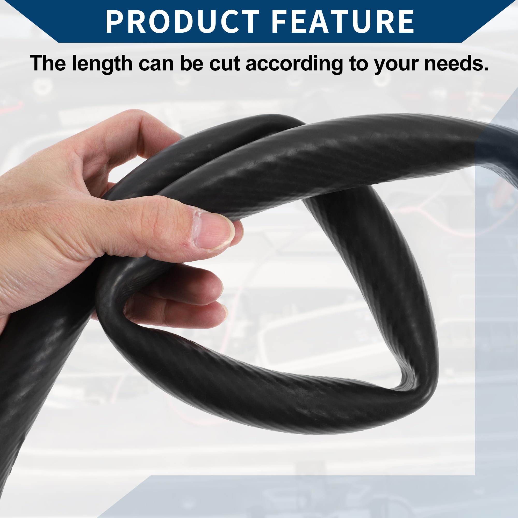 Tubo in Silicone per Aspirazione Tubo per Linea di Aspirazione Automobilistica Ad Alta Temperatura 3.3 ft 7/8" 22mm ID 3mm Spessore 1 Pezzo Nero 130PSI Pressione Massima