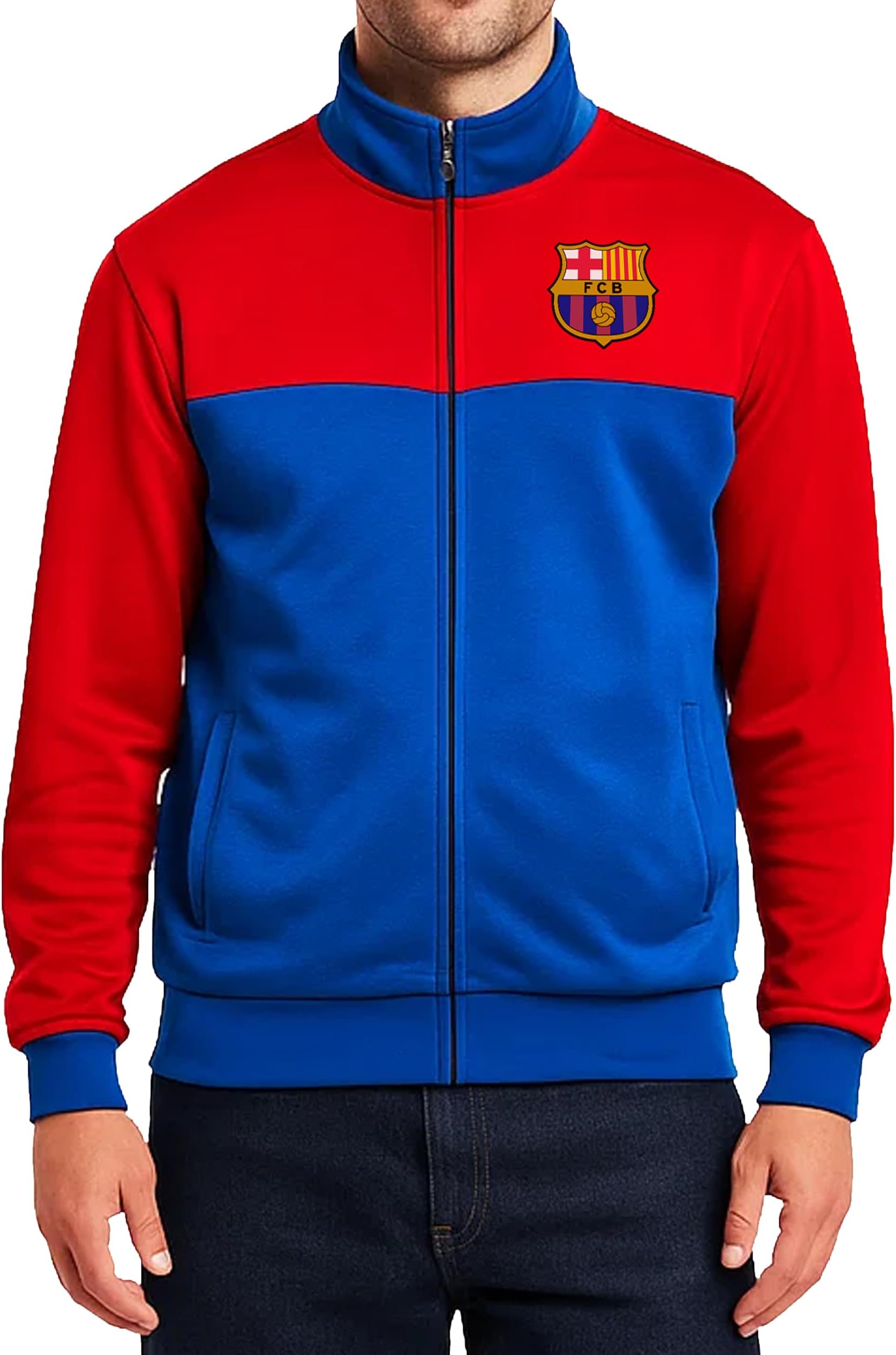Officially Licensed FC Barcelona Soccer Track Jacket - Unisex Adult