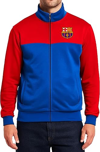 Miniatura 14 de Icon Sports Chaqueta deportiva de fútbol con licencia oficial del FC Barcelona, unisex para adultos
