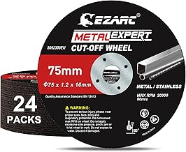 EZARC Cut Off Wheels 24 Pack, 75mm x 1.2 x 10mm Cutting Wheel, Metal & Stainless Steel Cutting Disc for Die Grinder, (Upgraded Thin Design)