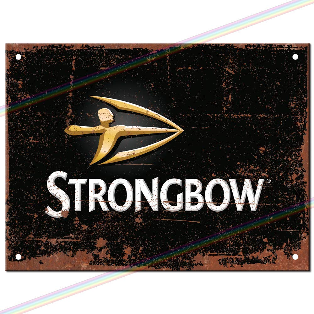 Signs 2 All Green Metal Signs - Strongbow Cider Man Cave Tin Metal Sign Hanging Wall Plaque Kitchen Shed Garage. Large (27Cm X 18Cm)