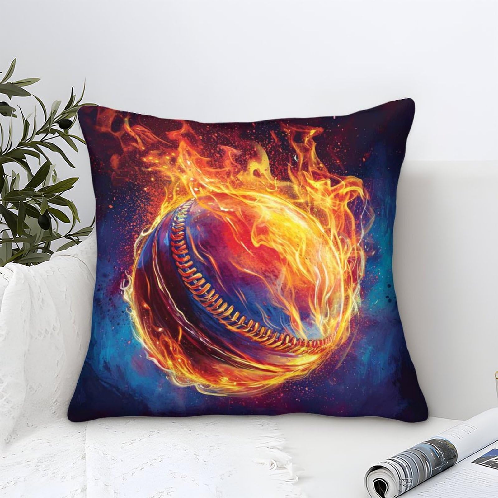 DAZBDEOCK 3D Printed Cricket Throw Pillow Covers Throw Pillow Case Garden Cushion Super Soft Pack of 2 Home Decor for Sofa Bedroom 45x45cm