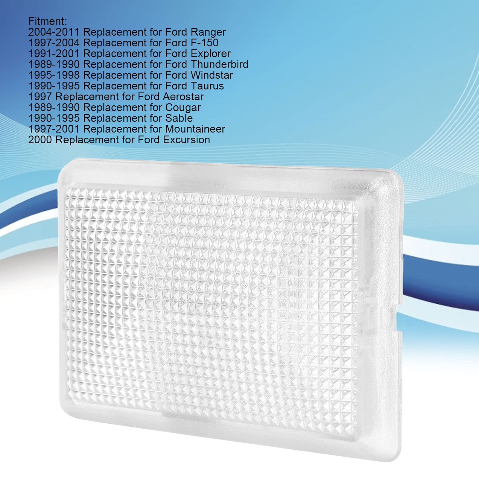 aqxreight Rectangular Dome Light Lens, Map Lamp Lens Overhead Dome Light Lens Clear Cover E9SZ 13783 A Replacement for F 450 F 550, aqxreightfngezbq1my