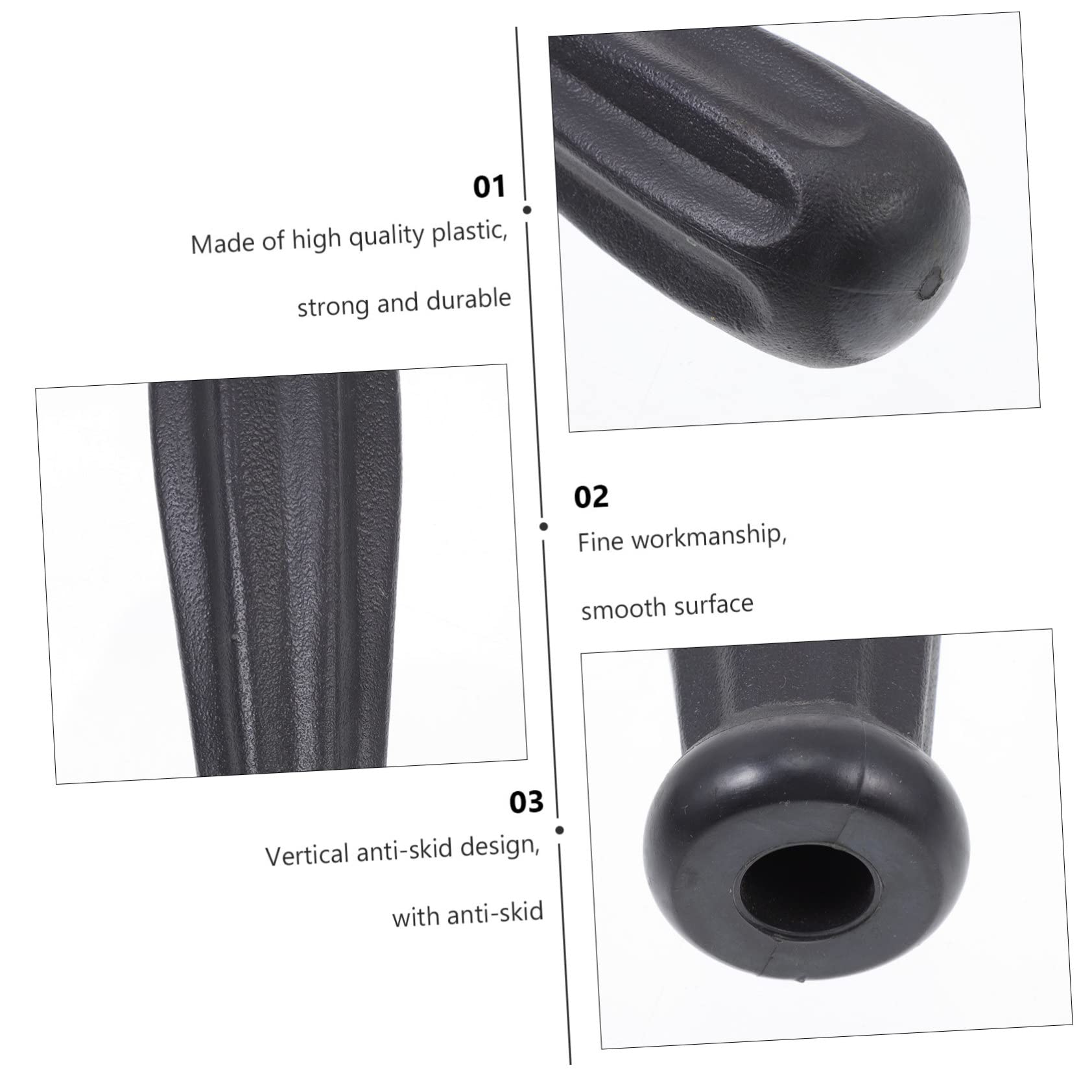 8 Impugnature per Calcio Tavolo in Plastica Nera Manopole Biliardino Ergonomiche Antiscivolo Resistenti e Facili Installare per Sostituzione Maniglie Foosball