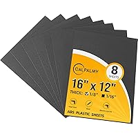Vista 9 de CALPALMY Paquete de 8 láminas de plástico ABS negro de 1/16 pulgadas de grosor, hoja de plástico ABS moldeable de 12 x 16 x 0.06 pulgadas, flexible