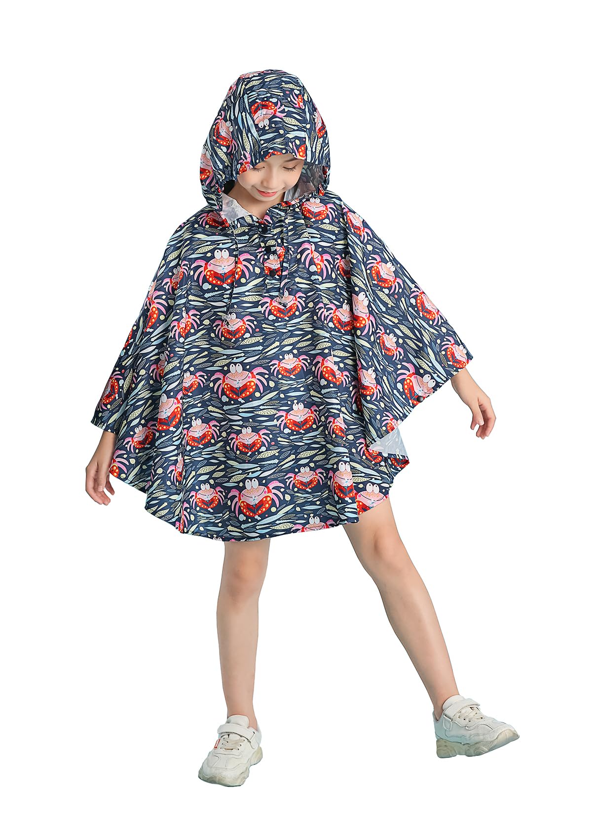 Freesmily Kids Cute Raincoat Waterproof Rain Poncho Jacket Coat for Girls Boys