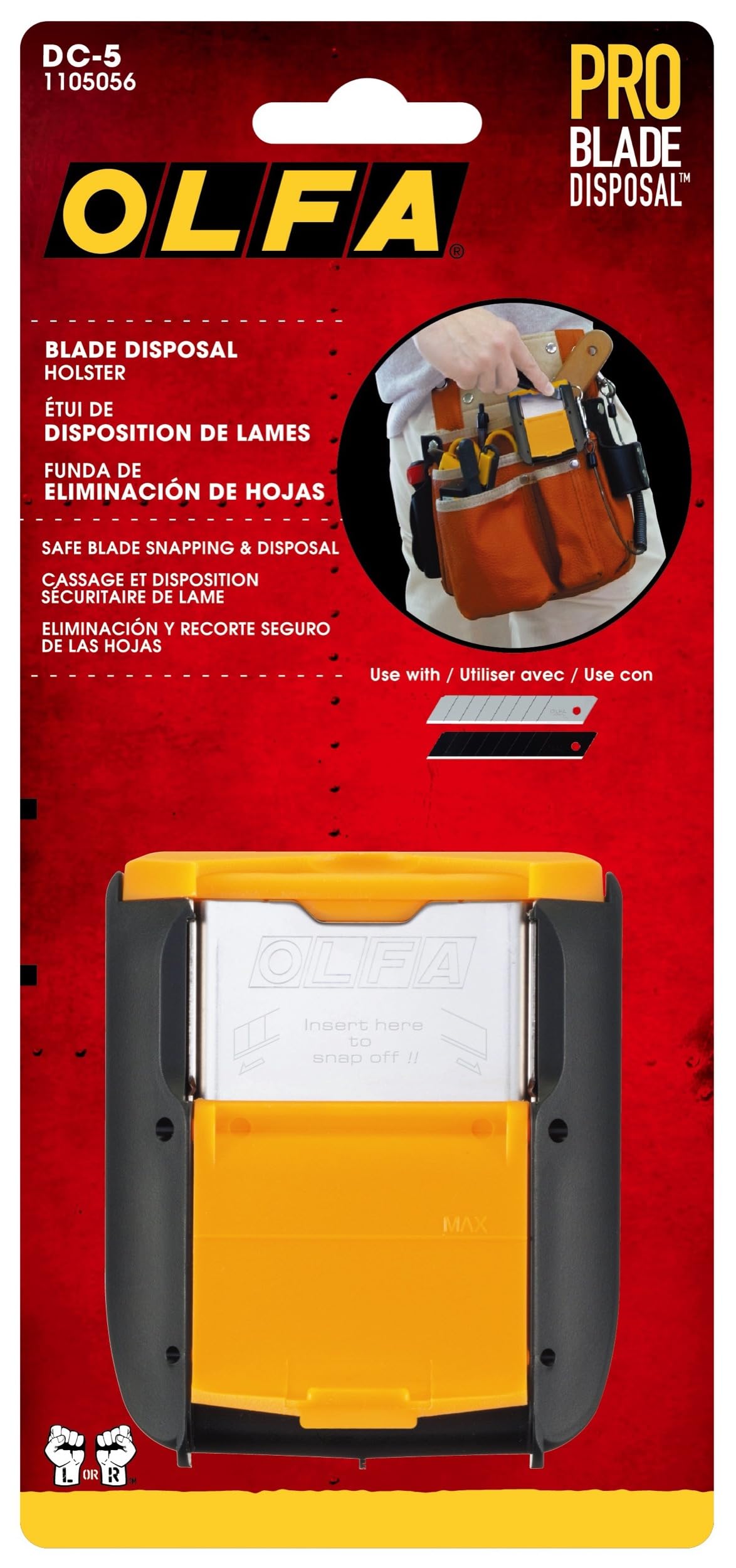 OLFA DC-5 - Contenedor para cuchillas usadas para cinturón o Bolsa portaherramientas