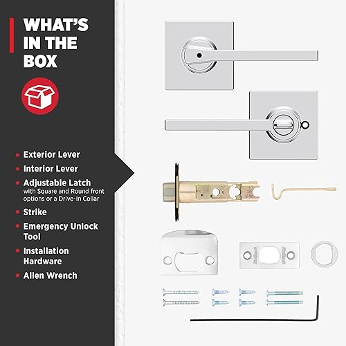 Miniatura 33 de Kwikset Casey - Manija de bloqueo de puerta de entrada, entrada exterior con llave segura, mango reversible, tecnología de seguridad SmartKey Re-Key