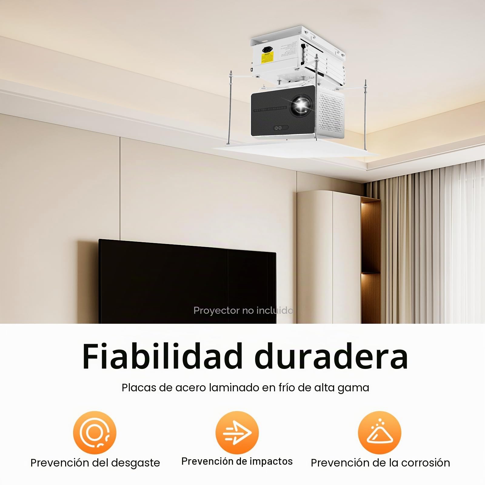 Proyector de techo plegable invisible | Soporte de proyector motorizado con mando a distancia | Soporte de techo oculto para escuelas, salas de conferencias | Capacidad de carga: 10 kg