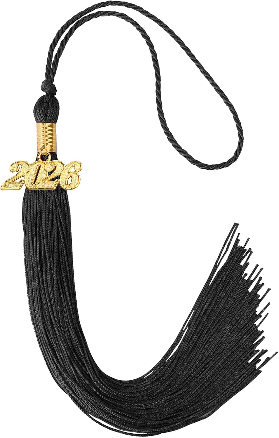 2026 Tassel Graduation, Tassels for Graduation Cap 2026, Black Tassel Cap Decorations with Gold Charms Memorial Cords Graduate Hat Ceremonies Accessories for Class of School Grad Souvenir Gifts