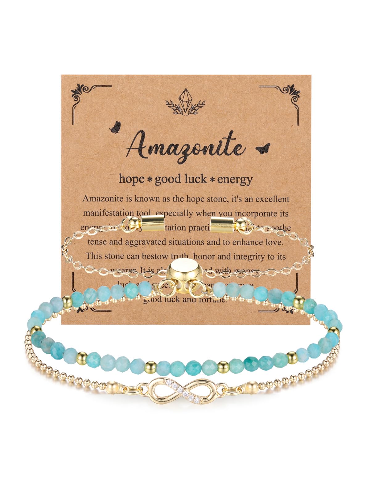 JSDDE Damen Perlenarmband mit Infinity Symbol Heilsteine Edelsteine Armband Talisman Glücksbringer spirituellen Schmuck für Damen Frauen