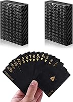 Vista 1 de Playing Cards - Waterproof Playing Cards - Card Games for Families - Vintage Casino Card Themed Games for Adults（Black 2-Pack）