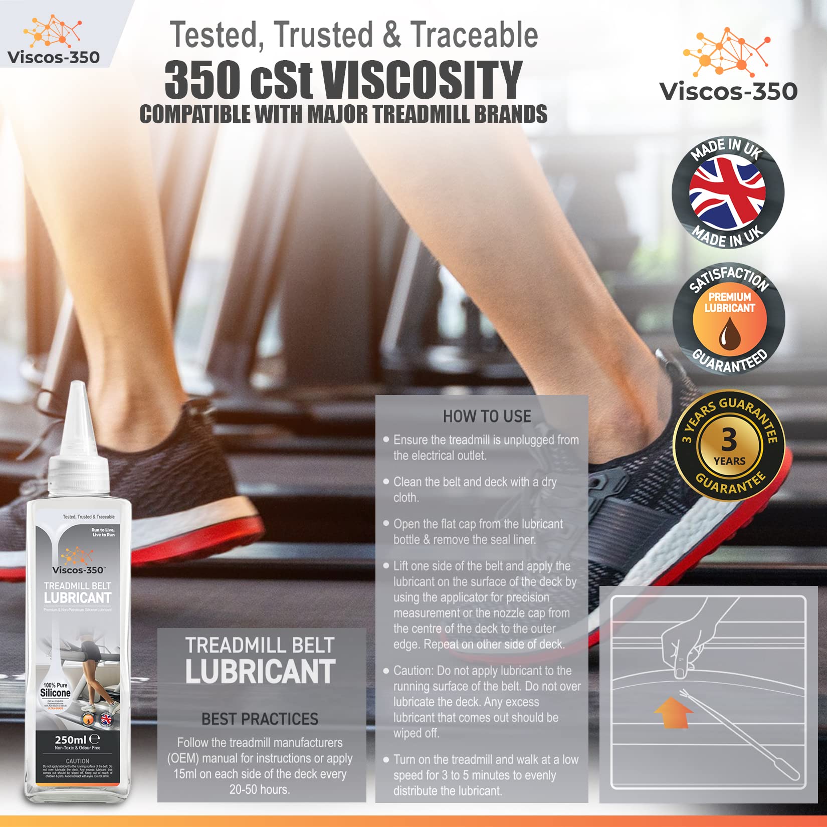 Lubrifiant Viscos-350 – Huile Silicone 100% Pure Pour Tapis De Course !