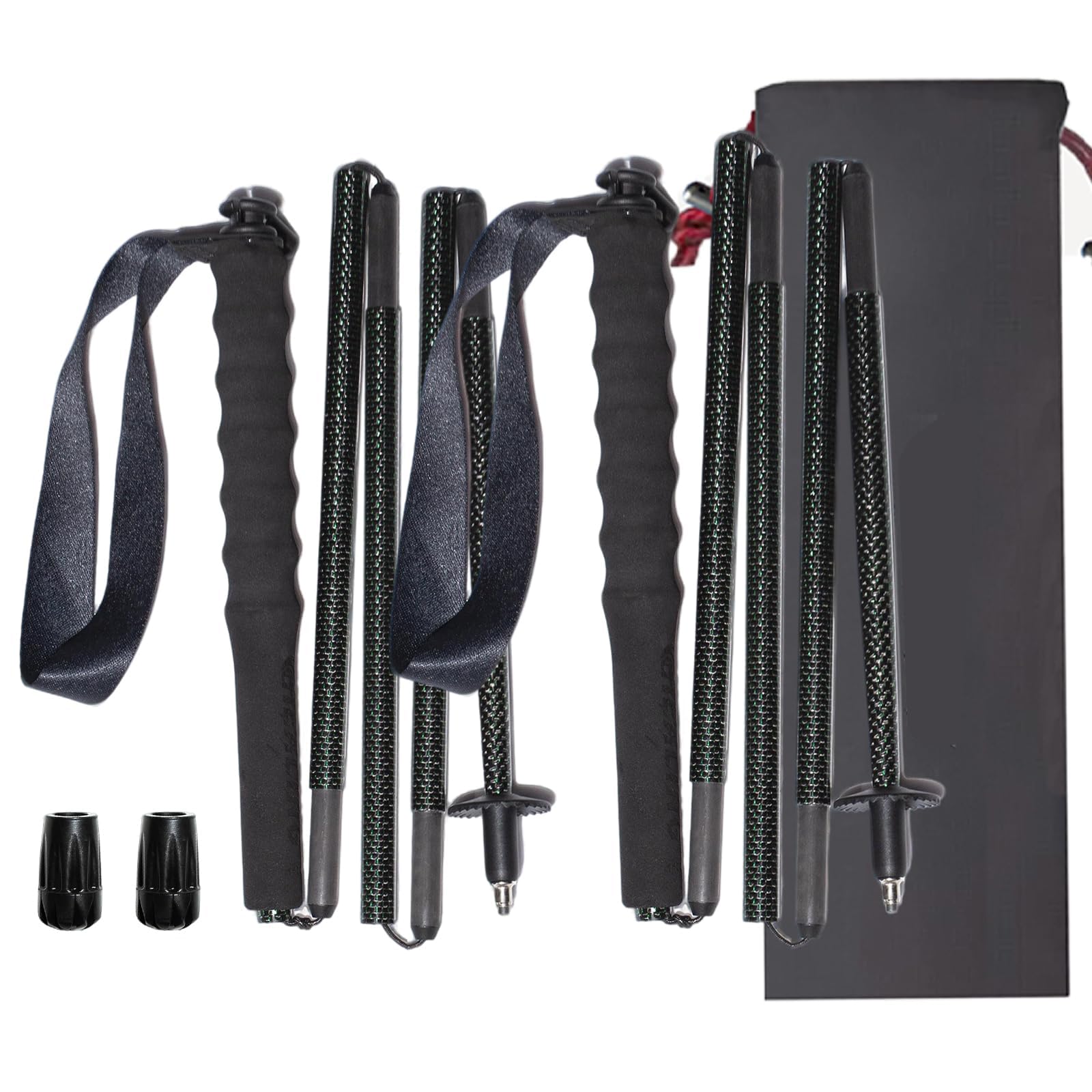 Bastones de senderismo plegables de 5 secciones para hombres y mujeres, personas mayores, bastones de senderismo de fibra de carbono, ultraligeros, plegables, para senderismo, camping, montañismo