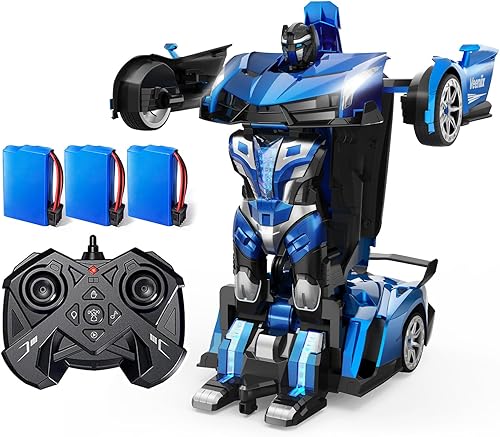 Veeniix V991 Transform - Auto de control remoto + repuesto de batería original V991, escala 110, robots y autos en uno, recargable, para hasta 35