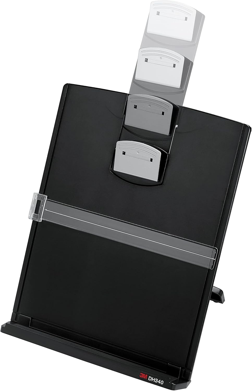 3M Desktop Document Holder Copy Holder, Adjustable Clip Holds Portrait and Landscape Documents for Easy Viewing, Bottom Ledge Has Lip to Keep up to 150 Sheets Securely in Place, Black (DH340MB) : Document Holders : Office Products