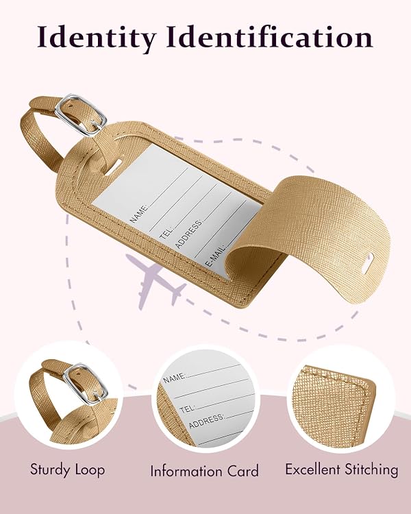 Slohif Passport Holder Initial Lugguage Tag Set Suitcase Cover Wallet Case for Travel Women - Leather Letter Passport Book Personalized Organizer Card Protector Sleeve Essentials Slim Carrier Gold T by Slohif - Image 4