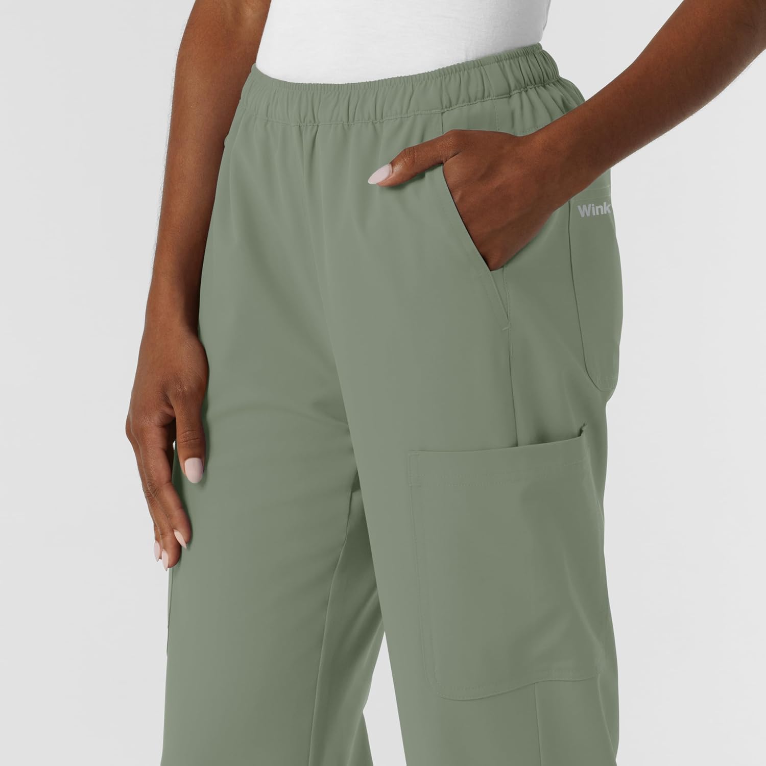 Wink NURTUR Scrubs for Women, Straight Leg Cargo Scrub Pant - Sage, 3X - Image 11