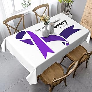 National Recovery Month Table Cloth Rectangle Tablecloth 35 x 55 Inches Stain and Wrinkle Resistant Washable Polyester Table Cover for Dining Room Party