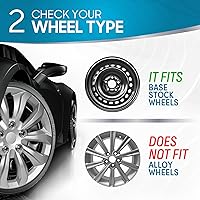 Vista 2 de BDK Paquete de 4 tapacubos de alta calidad de 15 pulgadas para llanta de rueda, estilo OEM, tapa de cubo de repuesto para auto, camión, SUV, juego