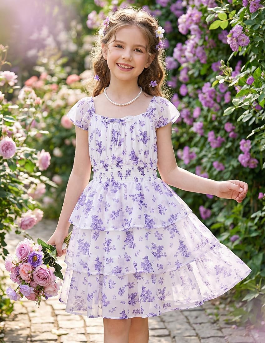 GRACE KARIN Girls Floral Spring Summer Easter Dress Teen Dresses Size 7-16 image 2