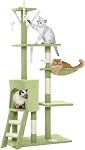 PawHut Arbre de chat, 53" Tour de chat pour les chatons d'intérieur avec des postes de scratching sisal, perches en peluche, condo, hamac, ardillon, jouets de danse, centre d'activités Kitty multi-niveaux, Beige
