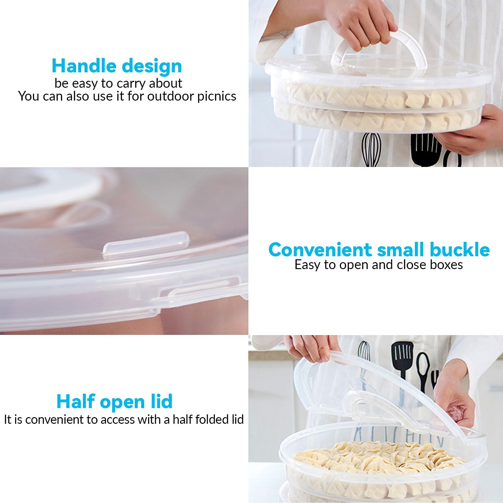 Contenitore Porta Torte A 2 Piani Con Maniglia E Inserti - 40x30x18 Cm, Pieghevole, In Plastica, Per Picnic E Feste