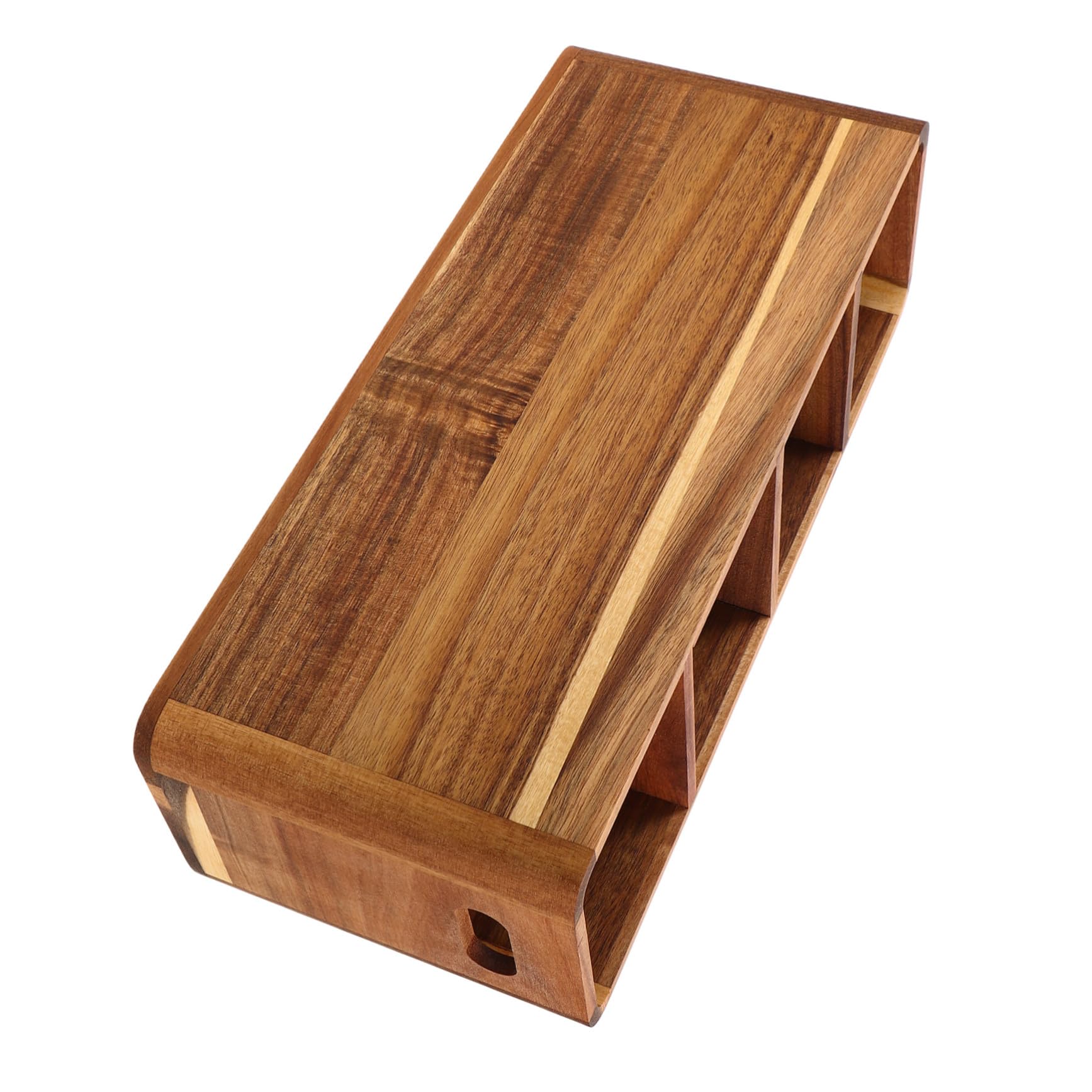 Cabilock Porte-ustensiles de Cuisine avec Compartiments Organiseur de Couverts Rustique pour Plan de Travail Rangement Compact pour Outils de Cuisine