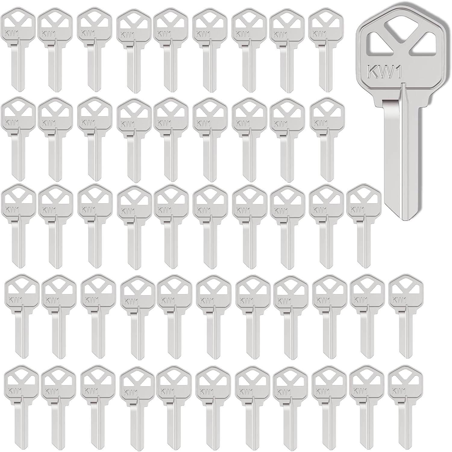 KW1 Blank Key Blanks, Pack of 100 Uncut Blank Keys in Premium Copper Structures Blank Keys