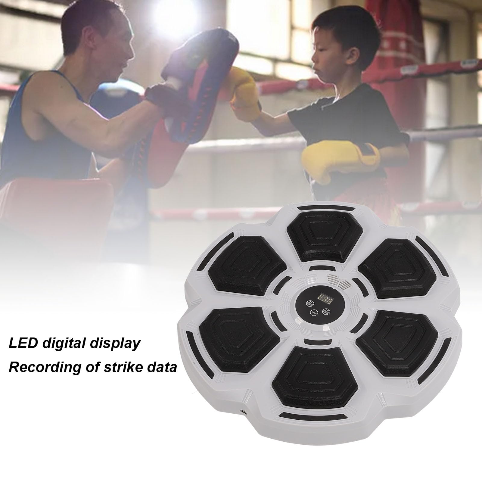 Alomejor Máquina de Boxeo con Música Electrónica, Entrenamiento de Ajustable, Objetivo de Perforación Inteligente para Entrenamiento en Casa, Liberación de Estrés (Adulto)