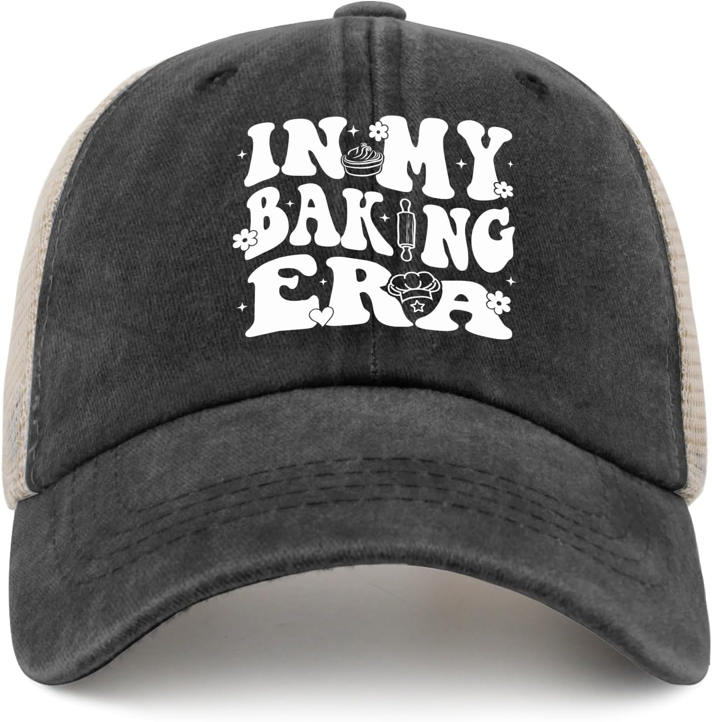 Generic Baker Mom in My Baking Era Hats for Men Baseball Caps Classic Washed Hiking hat Breathable, Allblack - Image 9