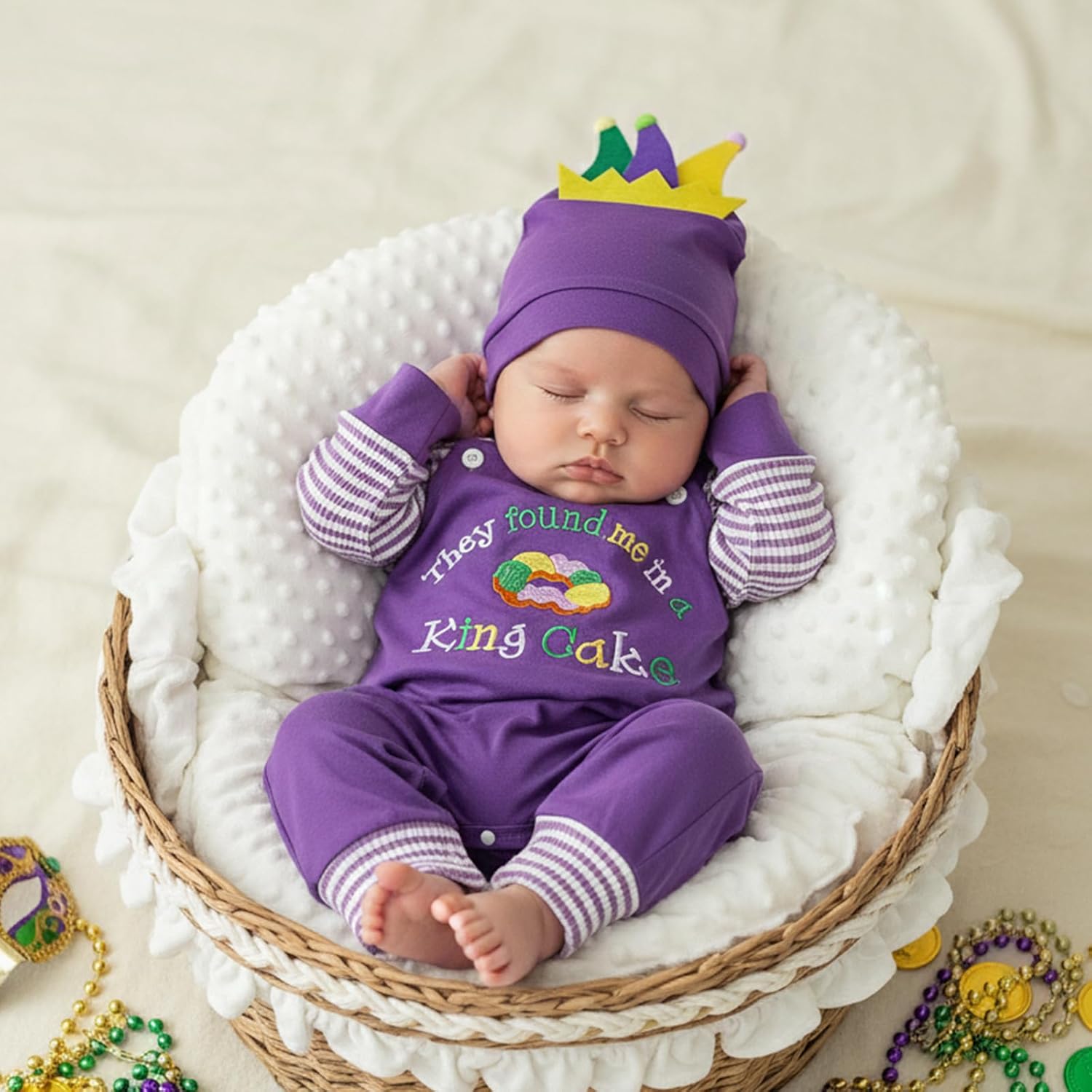 Newborn Baby Boy Valentines Outfit Stripe Long Sleeve Romper Letter Embroidery Suspender Pants Hat Clothes Set - Image 2