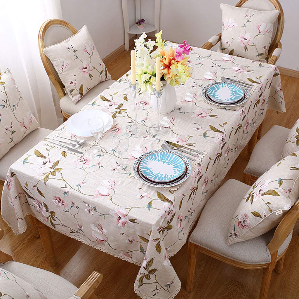 Nappe en lin rectangulaire haut de gamme brodée pour table basse de salon