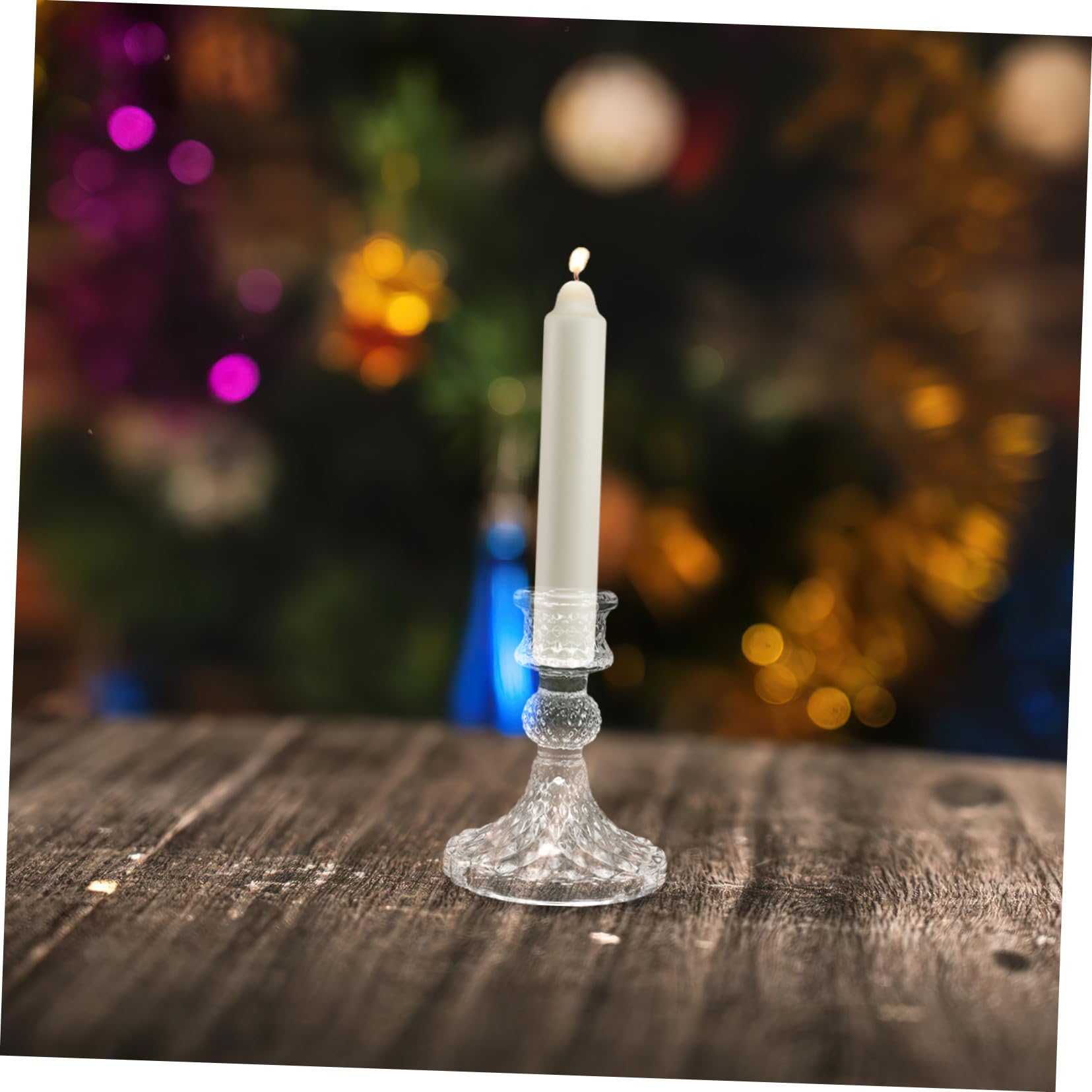 PRETYZOOM 6pezzi Portacandele in Vetro Trasparente Conici Centrotavola per Candele Decorazioni da Tavolo per Feste Natale Matrimonio San Uso da Scrivania e Eventi