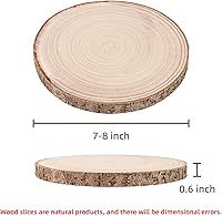 Vista 2 de Maputune 8 piezas de rebanadas grandes de madera sin terminar de 7 a 8 pulgadas para centros de mesa, placa de madera rústica natural