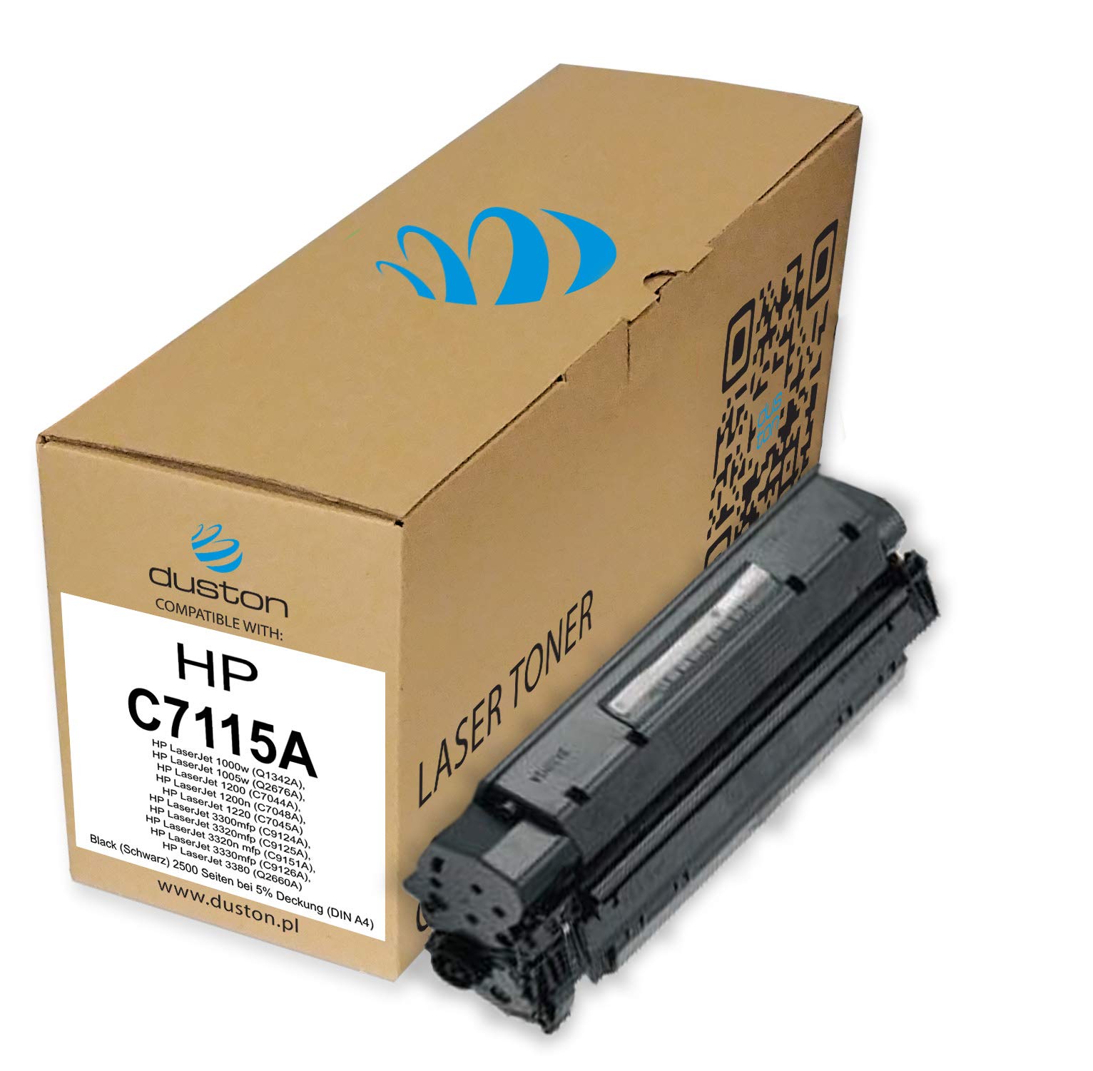 duston Toner nero 5x C7115A, 15A compatibile con HP Laserjet 1000w 1005 1200 1220 3300 3300 mfp 3320 mfp 3330 mfp 3380 mfp