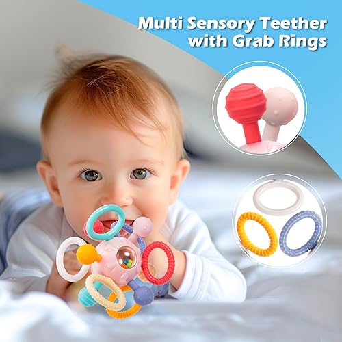 Miniatura 9 de Montessori - Juguetes de dentición para bebés de 0 a 6, 6 a 12 meses, juguetes sensoriales para bebés de 0, 3, 6, 9, 12, 18 meses, juguetes de
