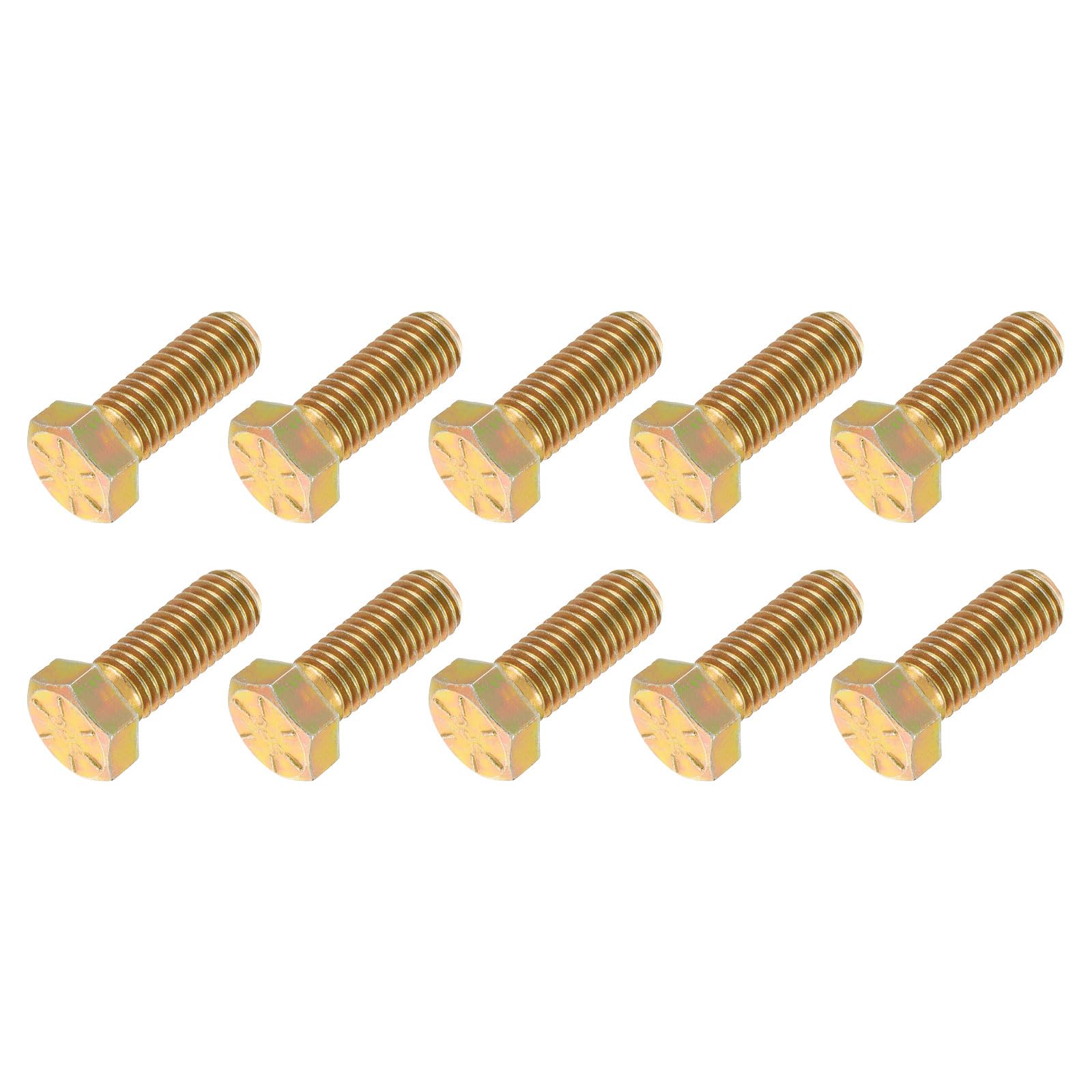 METALLIXITY Hex Bolts (9/16-12 x 1-1/2") 10Pcs, 8 Grade Carbon Steel Zinc Plated, UNC Coarse Thread, External Hex Drive