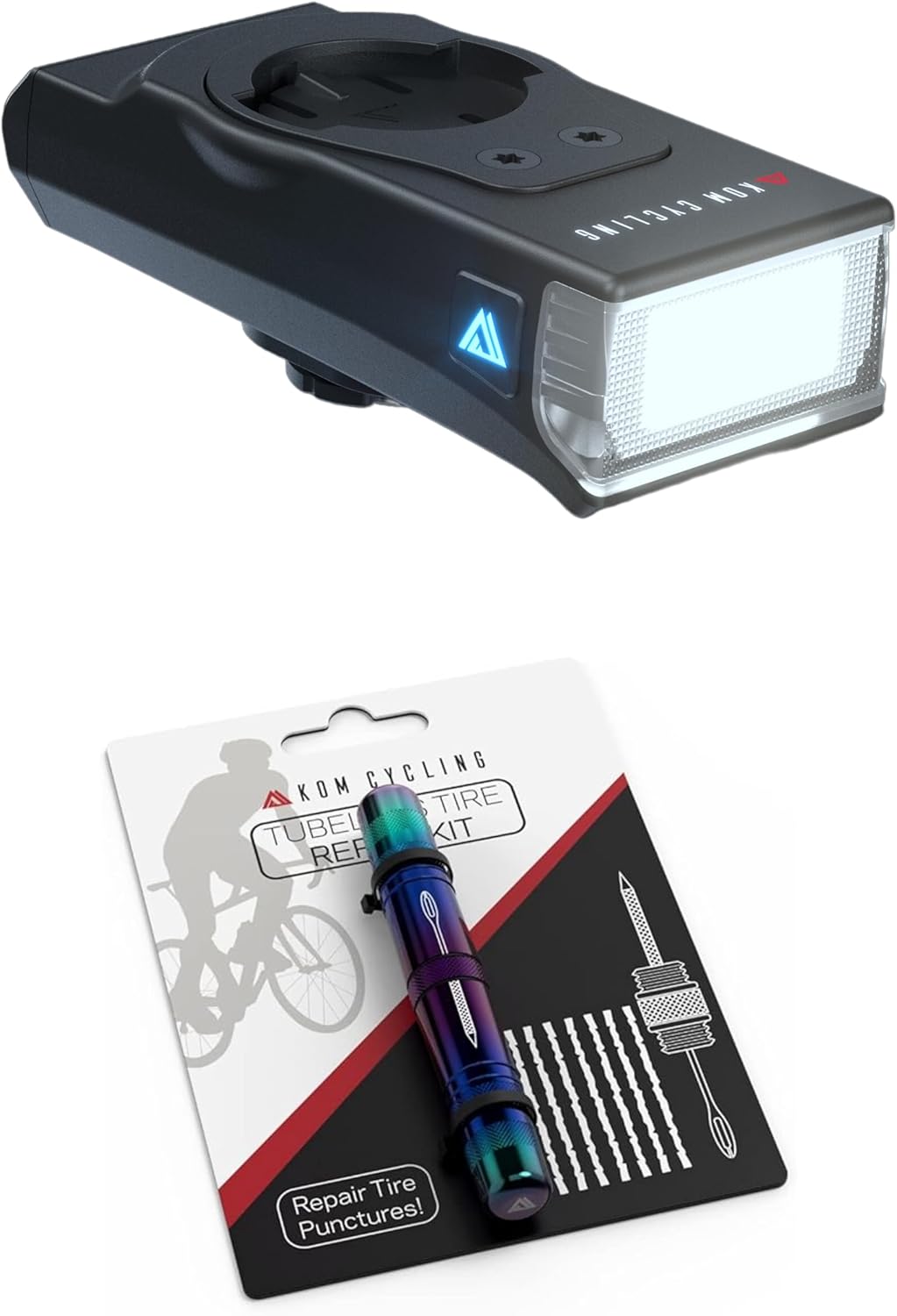 350 Lumens Quick Release Light + Tubeless Tire Repair Tool - Iridescent