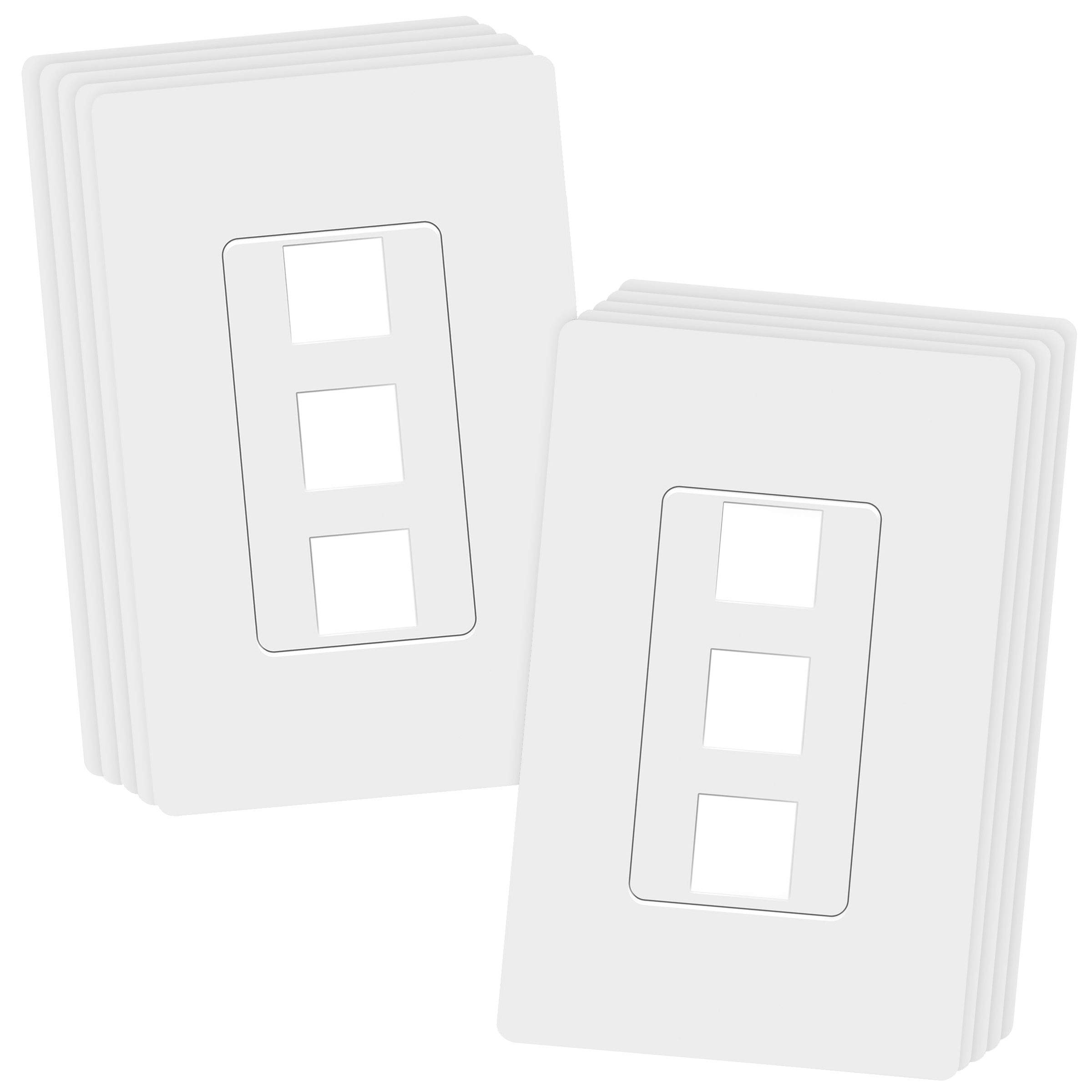 Plaque murale Keystone 3 ports sans vis blanche pour câble Cat6 lot de 10 TOPGREENER